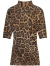 Stella Mccartney Leopard-print High Neck Top In Multicolor Brown
