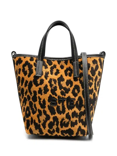 Stella Mccartney Jacquard Leopard Bucket Bag In Multi