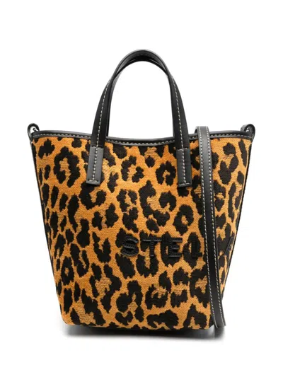 Stella Mccartney Leopard-jacquard Bucket Bag In Multicolor