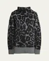 Stella Mccartney Leopard Jacquard Oversized Wool Turtleneck In Animal Print