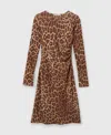 Stella Mccartney Leopard-print Mesh Long-sleeve Dress In Leopard Print