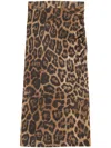 Stella Mccartney Leopard-printed Ruched Midi Skirt In Neutrals