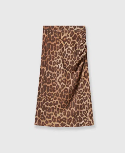 Stella Mccartney Leopard Mid-rise Midi Skirt In Leopard Print
