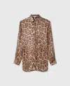 Stella Mccartney Leopard Oversized Shirt In Brown