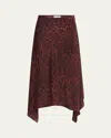 Stella Mccartney Leopard Print Asymmetric Silk Skirt