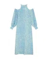 Stella Mccartney Leopard-print Belted Dress In Blue
