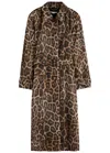 Stella Mccartney Leopard-print Belted Woven Trench Coat In Multi Animal
