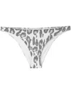 Stella Mccartney Leopard-print Bikini Bottoms In Silver