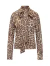 Stella Mccartney Leopard-print Blouse In Brown