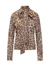 Stella Mccartney Leopard-print Blouse In Brown