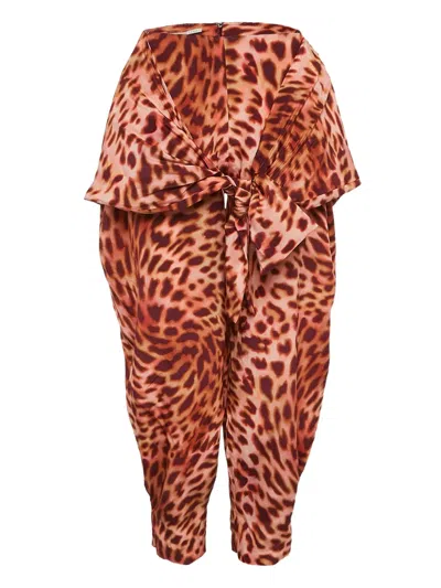 Pre-owned Stella Mccartney Leopard-print Draped Trousers