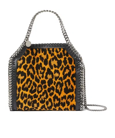 Stella Mccartney Leopard Print Falabella Mini Tote In Black