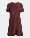 Stella Mccartney Leopard Print Flared Hem Silk Dress