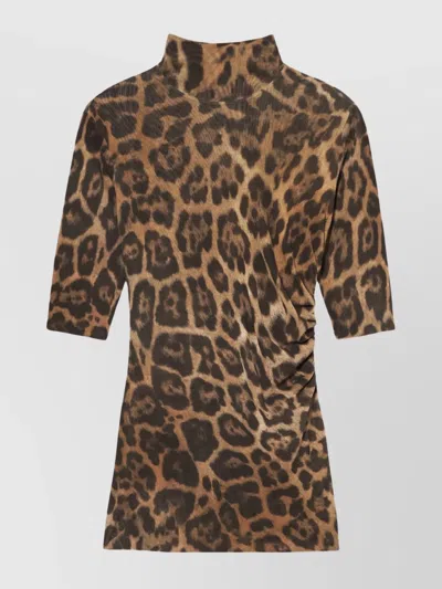 STELLA MCCARTNEY LEOPARD PRINT HIGH-NECK TOP