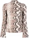 Stella Mccartney Python Print Fluid Top In Brown