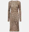 Stella Mccartney Leopard-print Midi Dress In Multicoloured