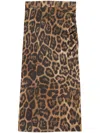 Stella Mccartney Leopard-printed Ruched Midi Skirt In Brown
