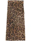 Stella Mccartney Leopard-printed Ruched Midi Skirt In Brown