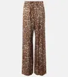 Stella Mccartney Leopard-print Lenzing™ Ecovero™ Wide-leg Pants In Brown