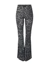 Stella Mccartney Flared High-waisted Leggings Leopard Print In Gray