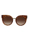 Stella Mccartney Leopard-print Round Sunglasses In Brown