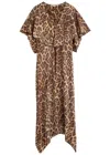 Stella Mccartney Leopard-print Satin Midi Dress In Multi Animal