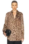 Stella Mccartney Leopard-print Shirt In Multicolor Brown