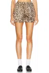 Stella Mccartney Leopard Print Short In Multicolor Brown