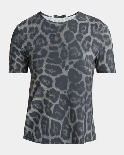 STELLA MCCARTNEY LEOPARD PRINT SHORT-SLEEVE TOP