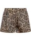 Stella Mccartney Elastic Waistband Animal Print Shorts With Side Pockets