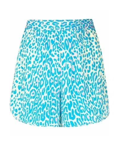 Stella Mccartney Leopard-print Shorts In Blue