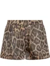 Stella Mccartney Leopard-print Shorts In Multicolor Brown