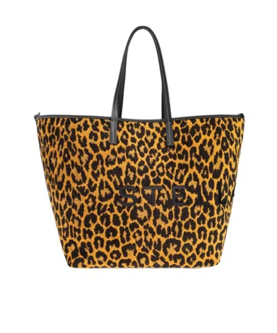 Stella Mccartney Leopard Print Shoulder Bag In Brown