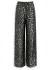 Stella Mccartney Womens Leopard-print Wide-leg Silk Pyjama Trousers Ash Grey In Gray
