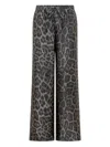 Stella Mccartney Wide Leg Animal Print Trousers With Elastic Waistband In Gray