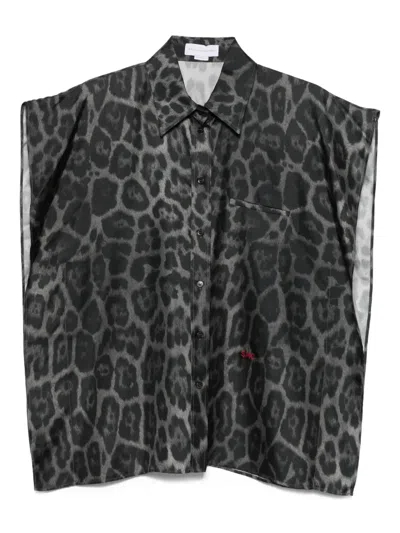 STELLA MCCARTNEY LEOPARD-PRINT SLEEVELESS BLOUSE