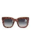 Stella Mccartney Leopard-print Square-frame Sunglasses In Brown