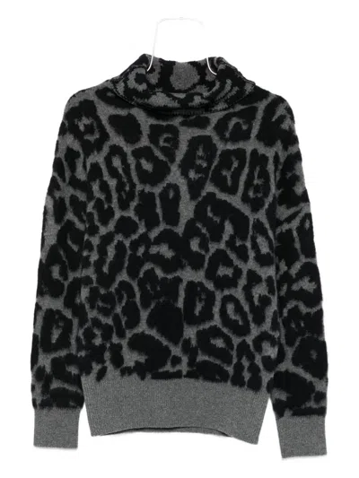 Stella Mccartney Leopard-print Sweater In Black