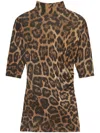 Stella Mccartney Leopard-print High Neck Top In Brown