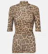 Stella Mccartney Leopard-print Top In Multicoloured