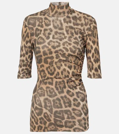 Stella Mccartney Leopard-print Top In Multicoloured