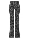 Stella Mccartney Leopard Print Flared Trousers In Gray