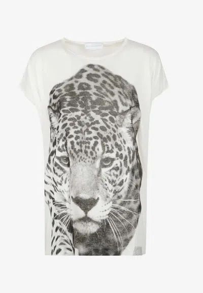 Stella Mccartney Leopard Print T-shirt In White