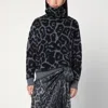 Stella Mccartney Leopard Print Turtleneck Sweater In