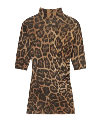 STELLA MCCARTNEY STELLA MCCARTNEY LEOPARD PRINTED HIGH-NECK TOP