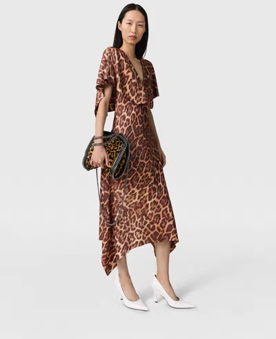 Stella Mccartney Leopard Shawl Maxi Dress In Leopard Print