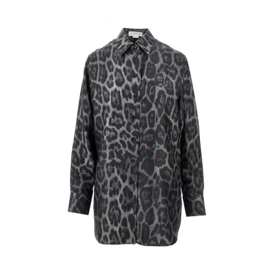STELLA MCCARTNEY LEOPARD SILK OVERSIZED SHIRT