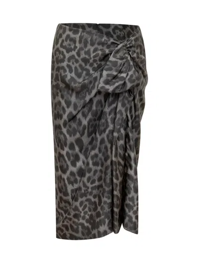 Stella Mccartney Leopard Skirt In Black