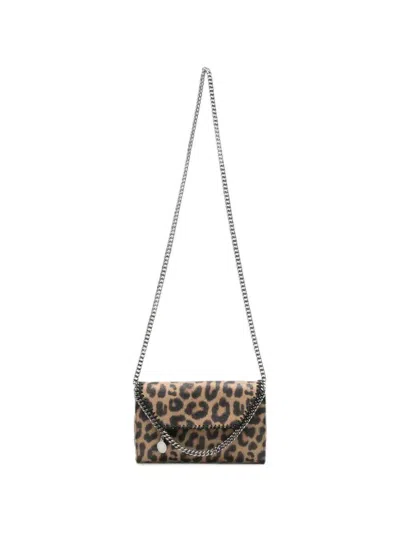 Stella Mccartney Leopard-print Falabella Shoulder Bag In Brown