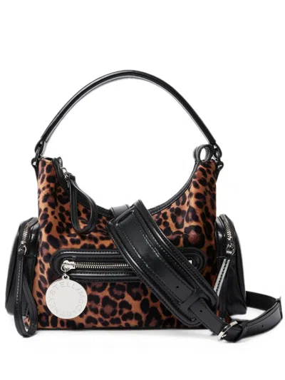 Stella Mccartney Leopard-print Zipped Shoulder Bag In Brown